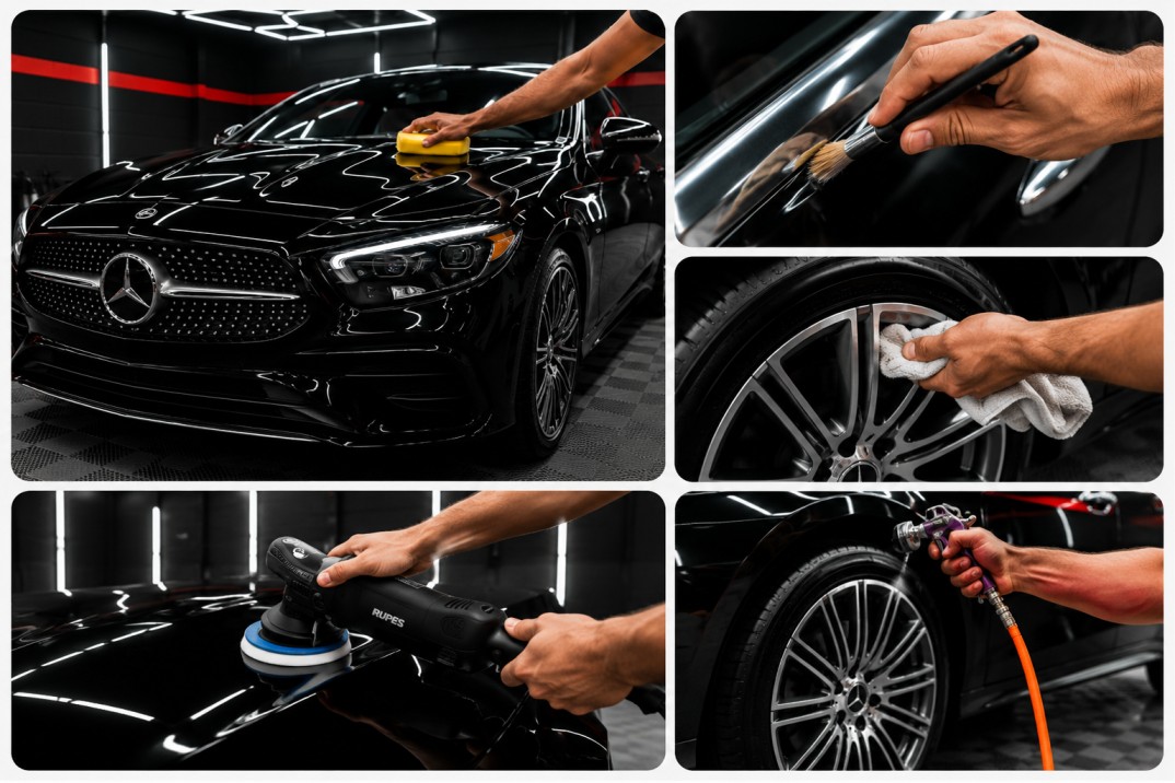 Professional exterior car detailing at Auto Meisters Noida